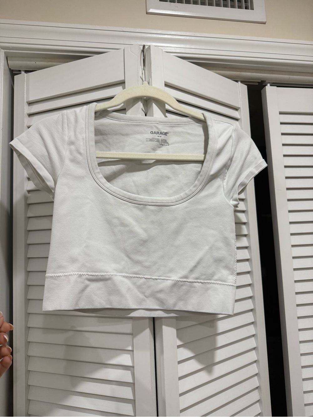 Garage White Scoop Neck Crop Top